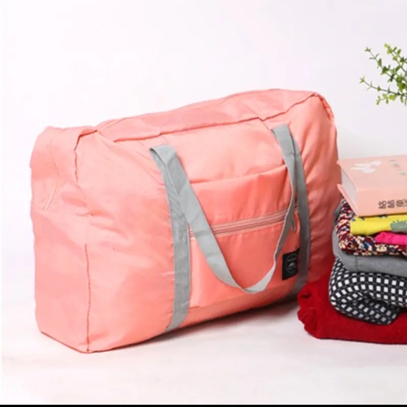 Cute Light Weight Travel Tote Bag Peachy Pink - Picture 3 of 4